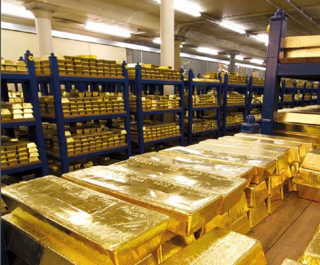 High-security gold vault interior